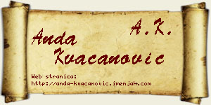 Anda Kvačanović vizit kartica